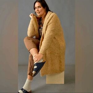 Anthropologie Long Knit Cardigan Sweater Cottagecore Cozy oversized S